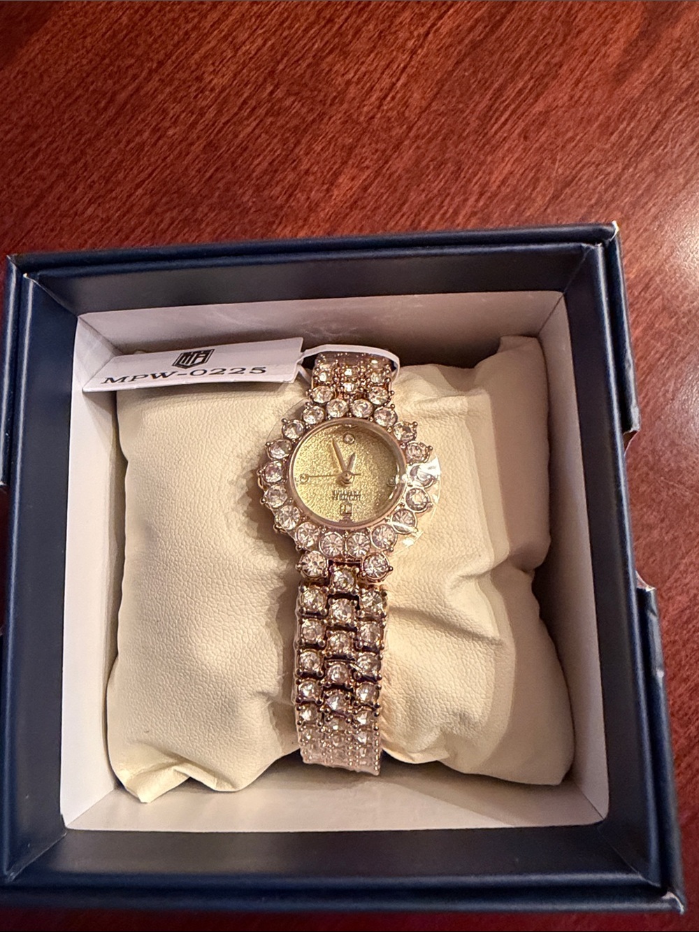 Gold-Tone Crystal Women's Bracelet Watch NIB